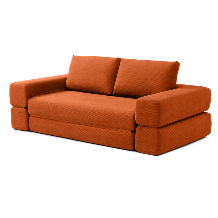 Merax Multi-Functional Folding Floor Sofa Bed with 3 Pillows