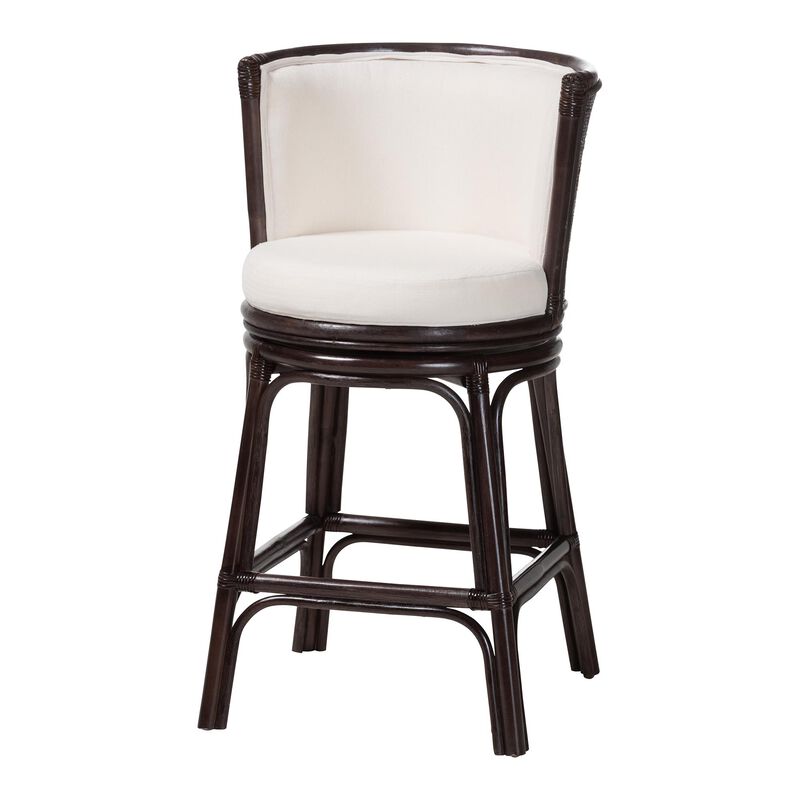 bali & pari Alsip Espresso Rattan Counter Stool with Swivel Seat image number 0