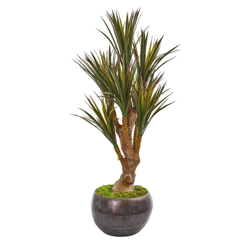 Nearly Natural 47-in Yucca Tree in Planter UV Resistant (Indoor/Outdoor)