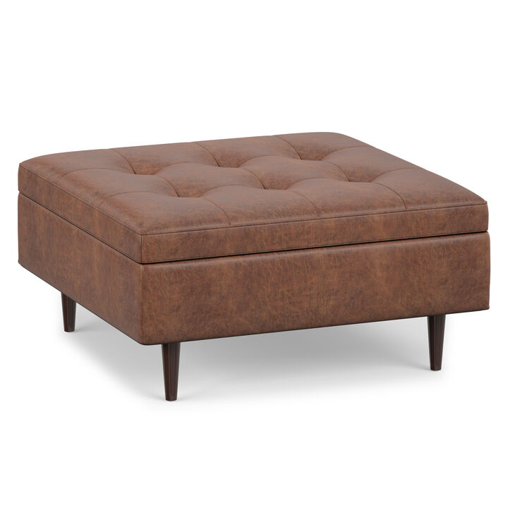 Shay Mid Century Large Square Coffee Table Storage Ottoman