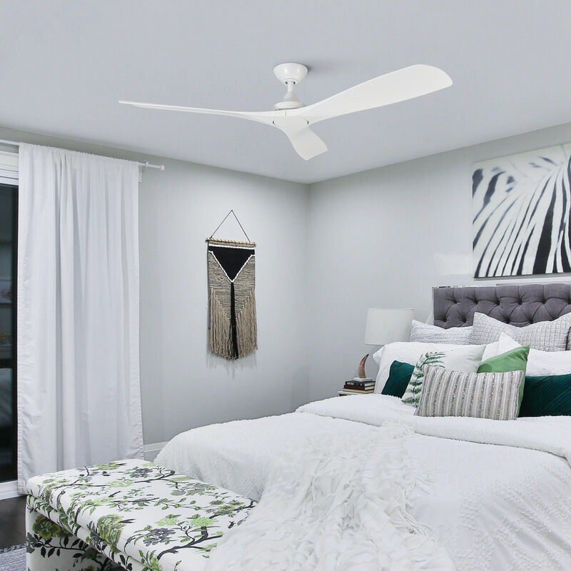 52 in. Matte White 6-Speed Reversible Ceiling Fan with Remote without Light