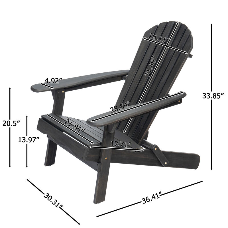 Merax Hanlee Acacia Wood Folding Adirondack Chair image number 6