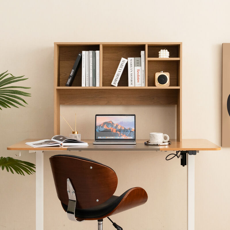 Desk Top Bookcase with 4 Cubby Compartments and Open Back Design image number 2