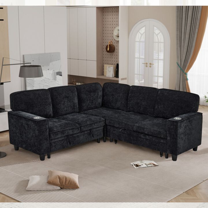 Timlod L-Shaped Pull-Out Sectional Sleeper Sofa