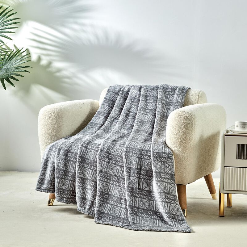 Takoda Sloth Micro Plush Decorative All Season Throw Blanket 50" x 60" Gray by Plazatex