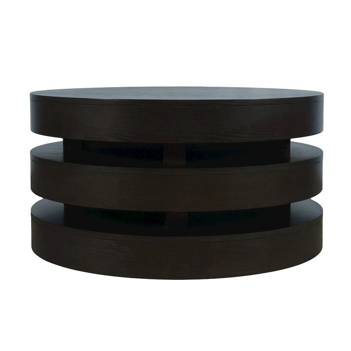 Jofran Mid-Century Modern Floating Sculpture Round Layered Coffee Table