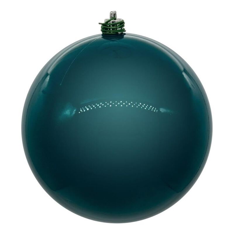 Vickerman 4.75" Plastic Ball Ornament in Dark Teal Pearl (Set of 4) image number 0
