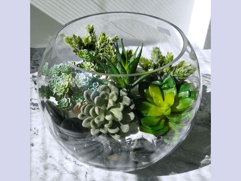 6 Piece Green Artificial Hanging Succulent Plants Wedding Centerpiece Decor image number 2