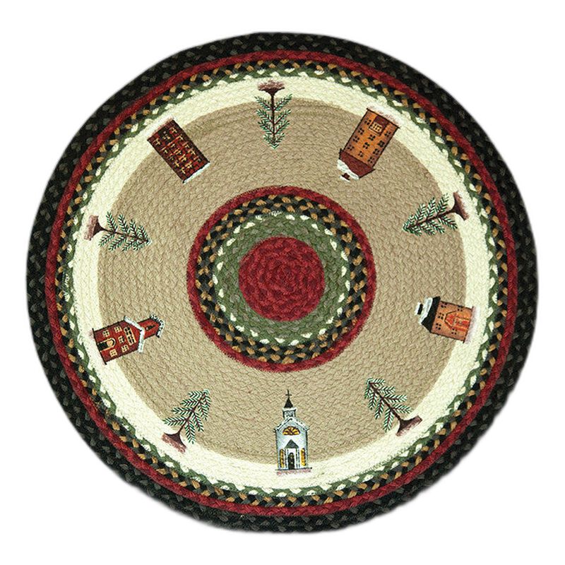 Earth Rugs Rp-338 Winter Village Round Patch 27 X 27 image number 0