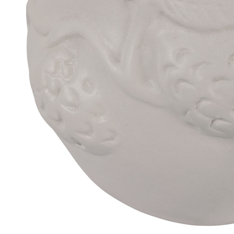 10x8" Embossed Italia Paper Mache Vase, Ivory image number 5