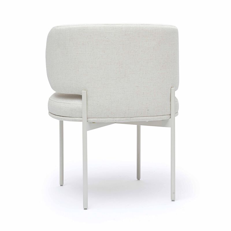 Maureen Cream Performance Upcycled Linen Dining Chair