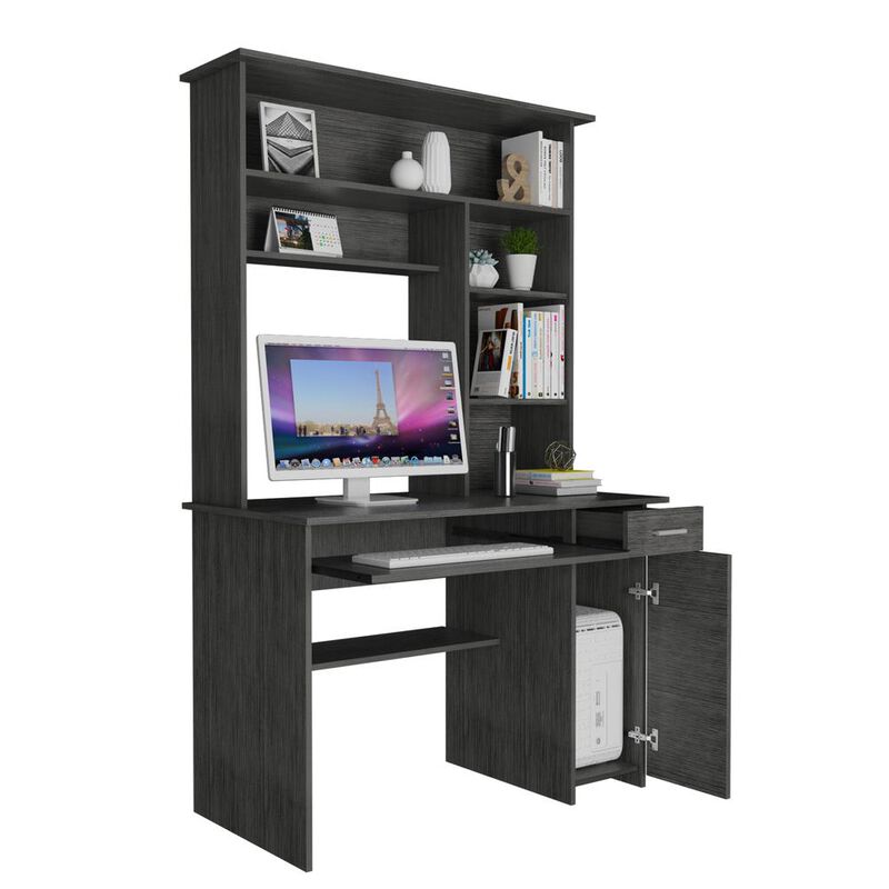 Xalo 180 Compu Hutch Desk In Grey Oak