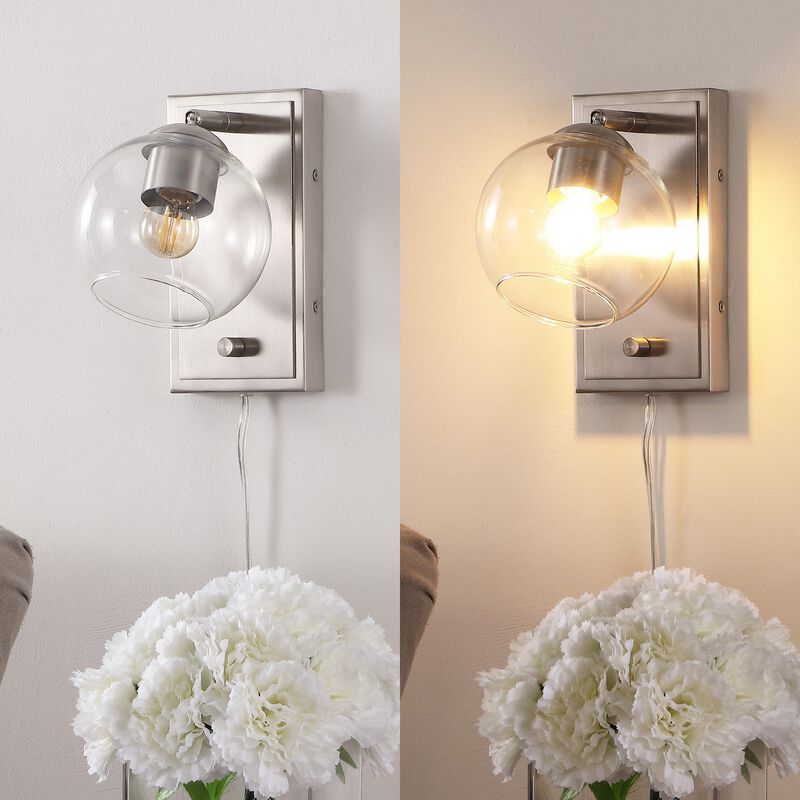 Hugo Minimalist Modern Plug In Or Hardwired Adjustable Iron LED Wall Sconce with Rotary Dimmer