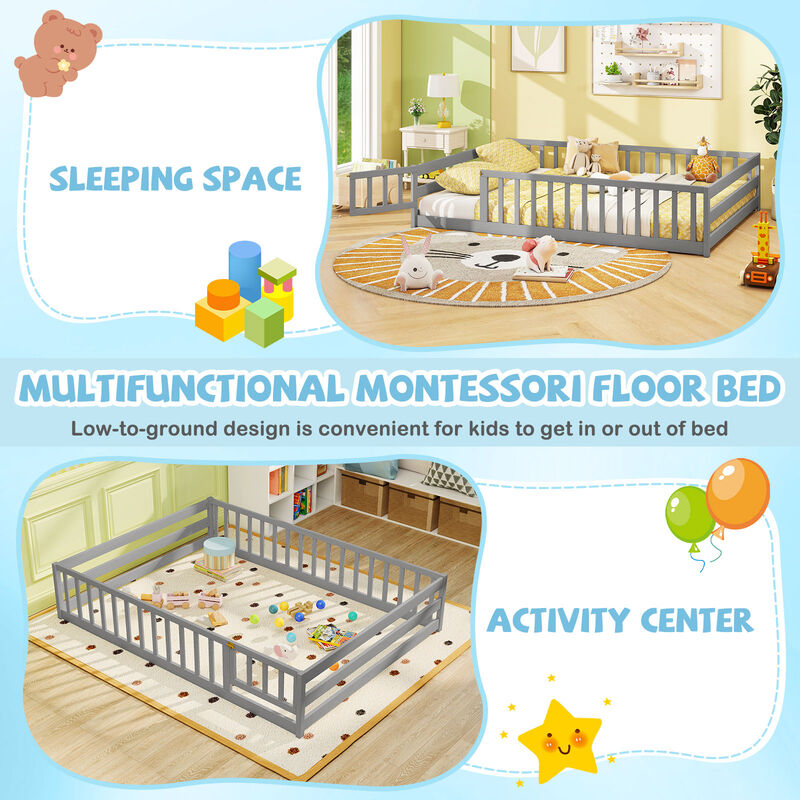 Full Platform Floor Bed with Full-Length Protective Guardrails image number 5