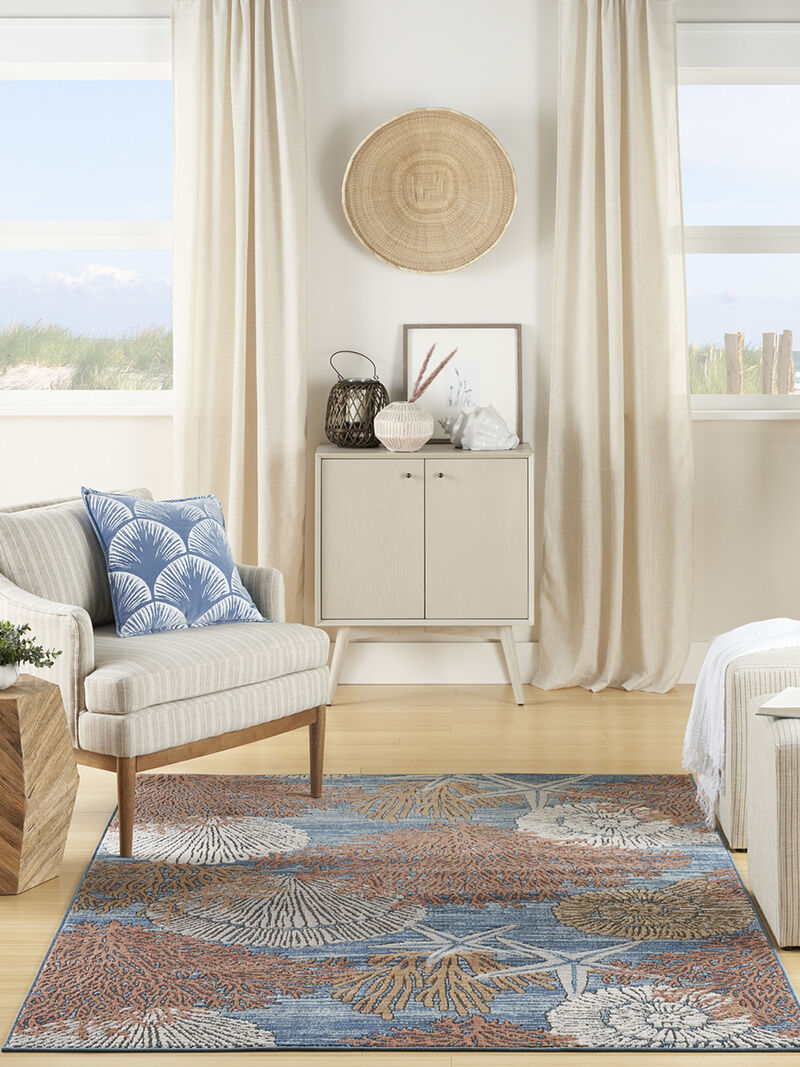 Seaside SDS04 Blue/Multicolor 6' x 9' Rug