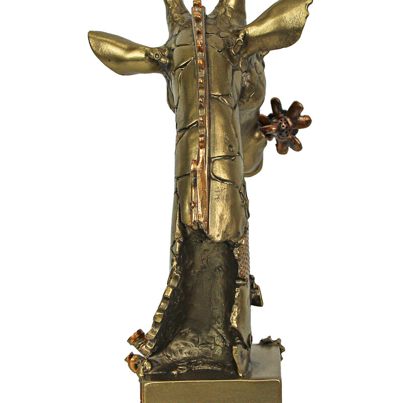 Resin Bronze Finish Steampunk Giraffe Sculpture Home Decor Statue Figurine Art image number 7