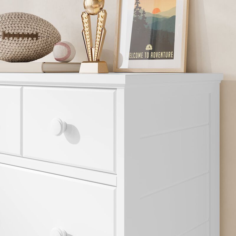 Storkcraft Moss 6 Drawer Double Dresser - White