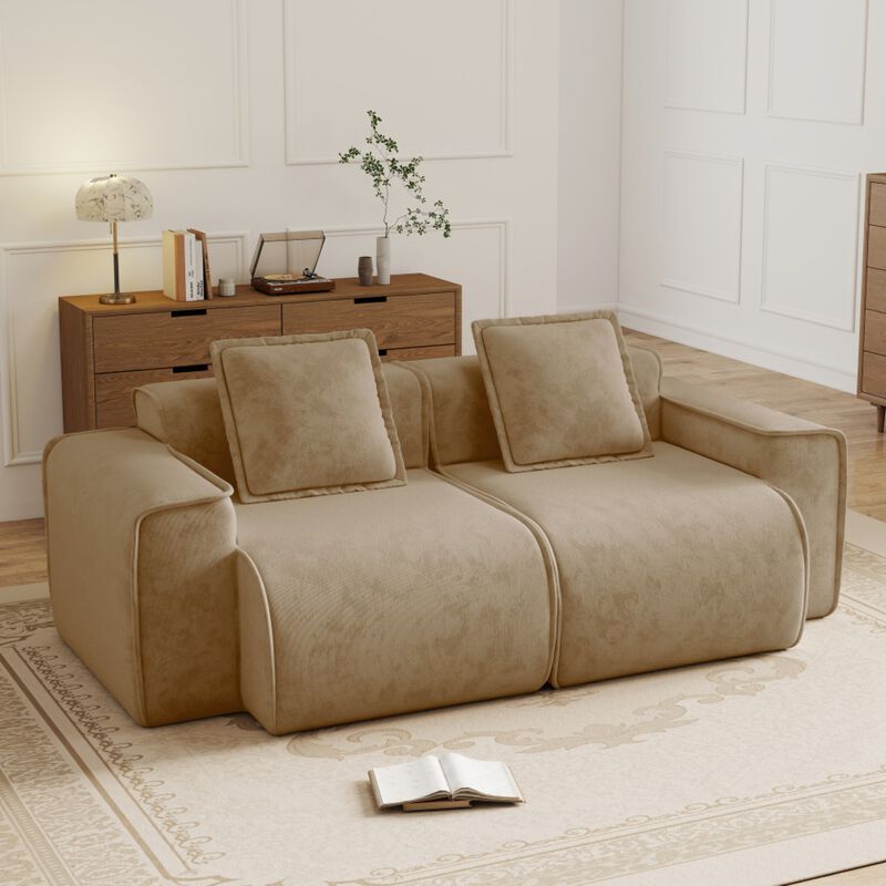 Glaquu Velvet Loveseat image number 1