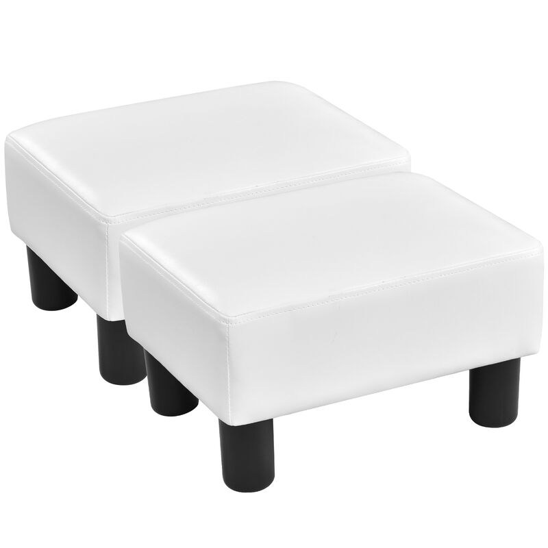 Small PU Leather Rectangular Seat Ottoman Footstool