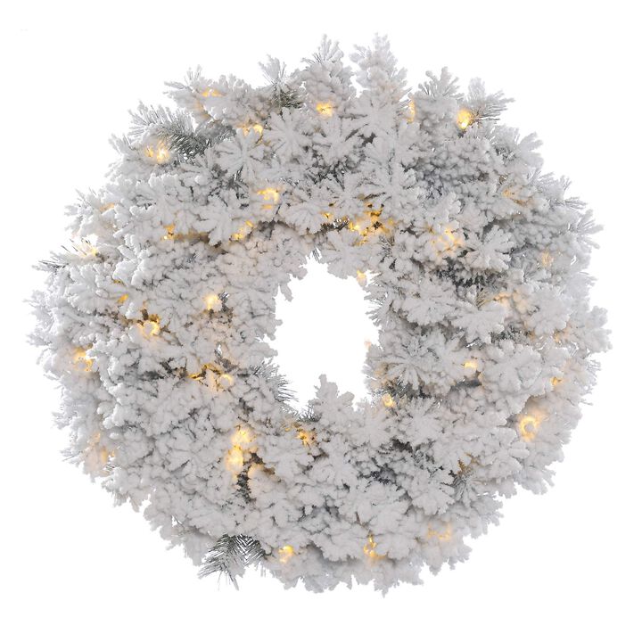 Vickerman 30" Flk Alaskan Wreath Dura-Lit LED50WW