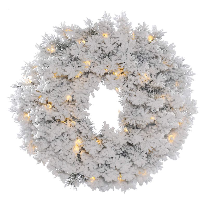 Vickerman 30" Flk Alaskan Wreath Dura-Lit LED50WW image number 0