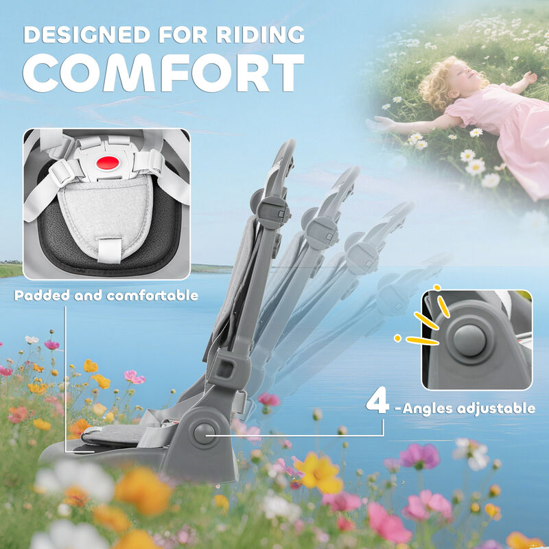BreeBe 6 in 1 Kids Tricycle with Adjustable Push Handle, Removable Canopy, Reversible Seat image number 5