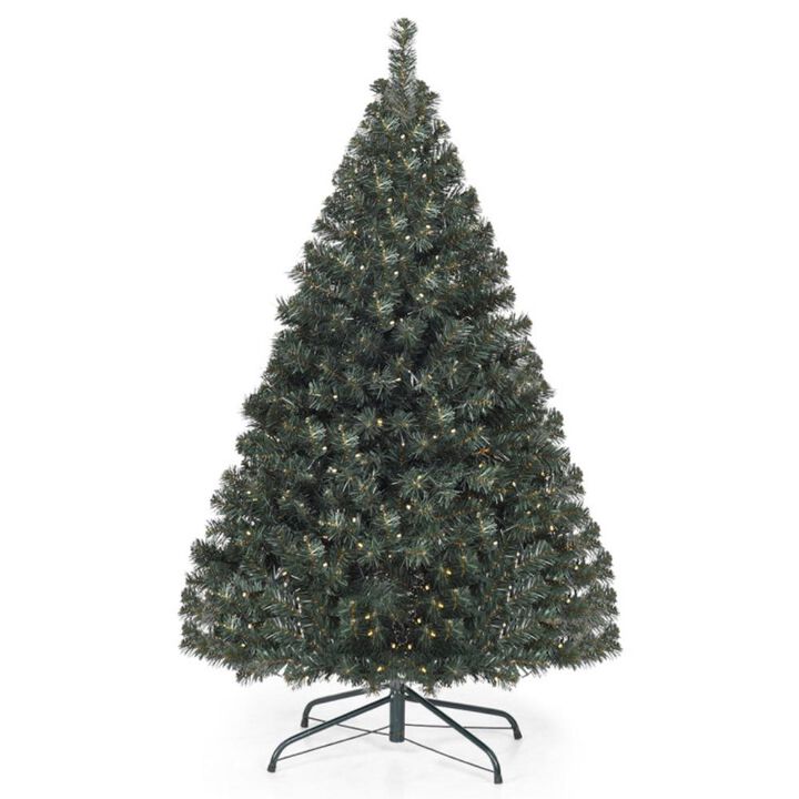 Hivvago 4.5 Feet PVC Pre-lit Artificial Hinged Christmas Tree