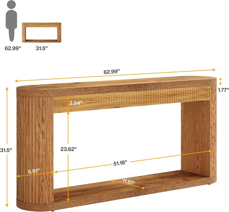 Wooden Console Table for Hallway, Foyer, or Behind Sofa