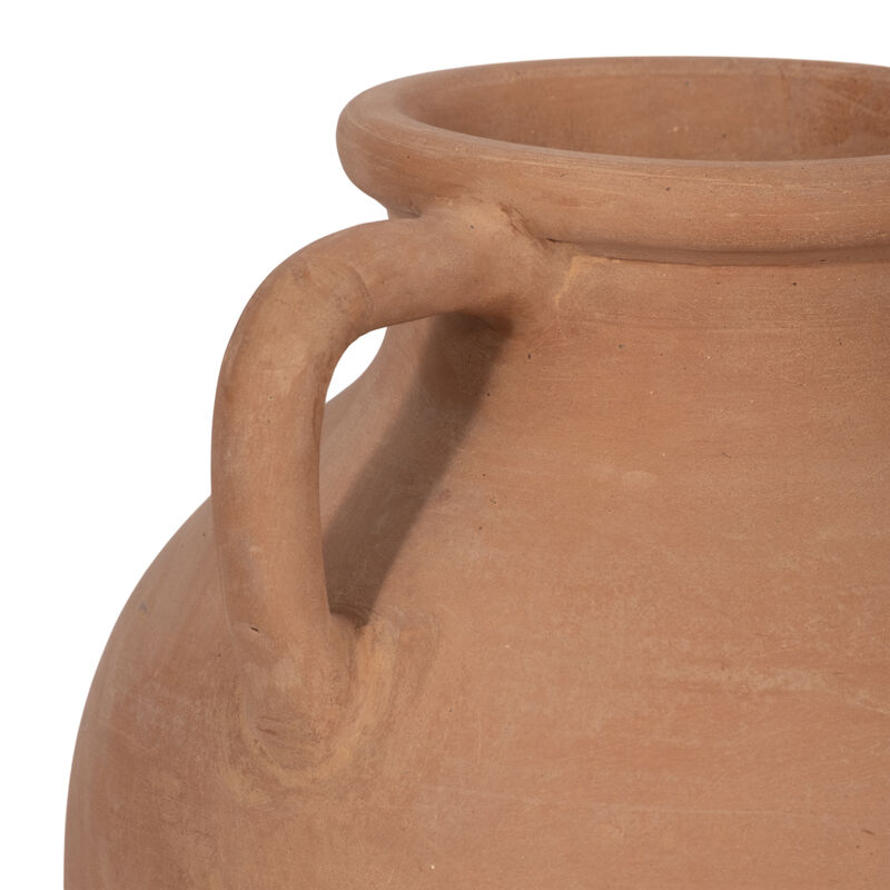 Terracotta, 13" Vase With Handles, Natural image number 4