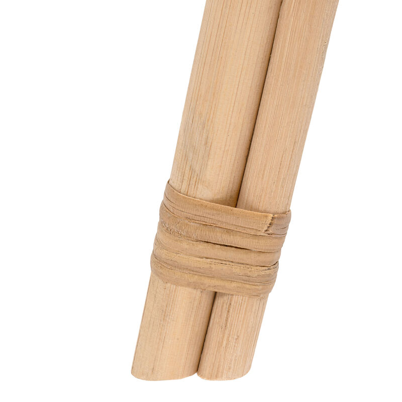 Gabriel Modern Bohemian Handcrafted Rattan/Teak Wood Curved Seat Accent Stool image number 5