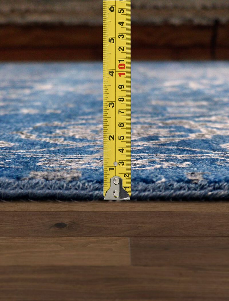 Pasargad Home Transitional Hand Knotted Bsilk & Wool Area Rug, 9' 0" X 11'10", Blue/Silver