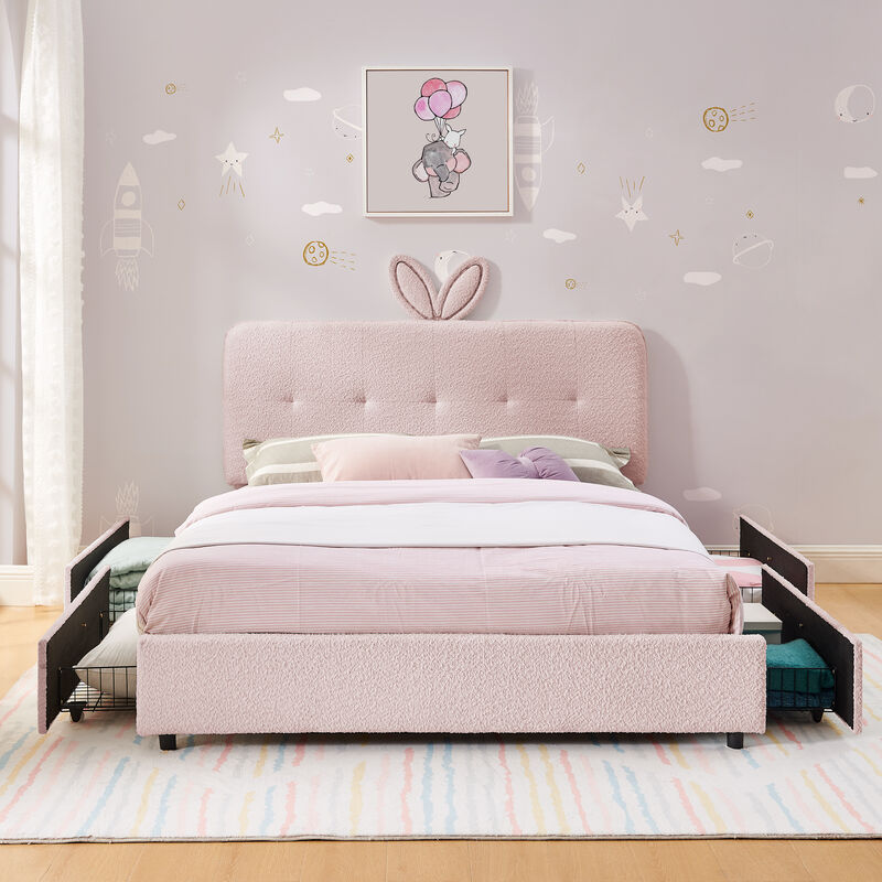 Sedzan Kids Upholstered Platform Bed image number 7