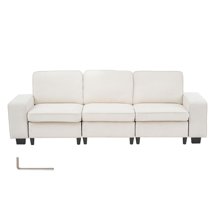 Modern 3-Seater Modular Sofa, Comfy Deep Seat Couch with Storage for Living Room