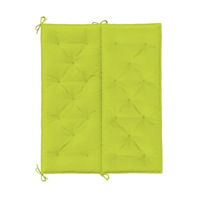 Claire Outdoor Cushion for Bench, Button Tufted Green Fabric, 47 Inch - Benzara