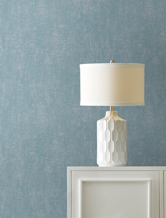 Edmore Sky Blue Faux Suede Wallpaper