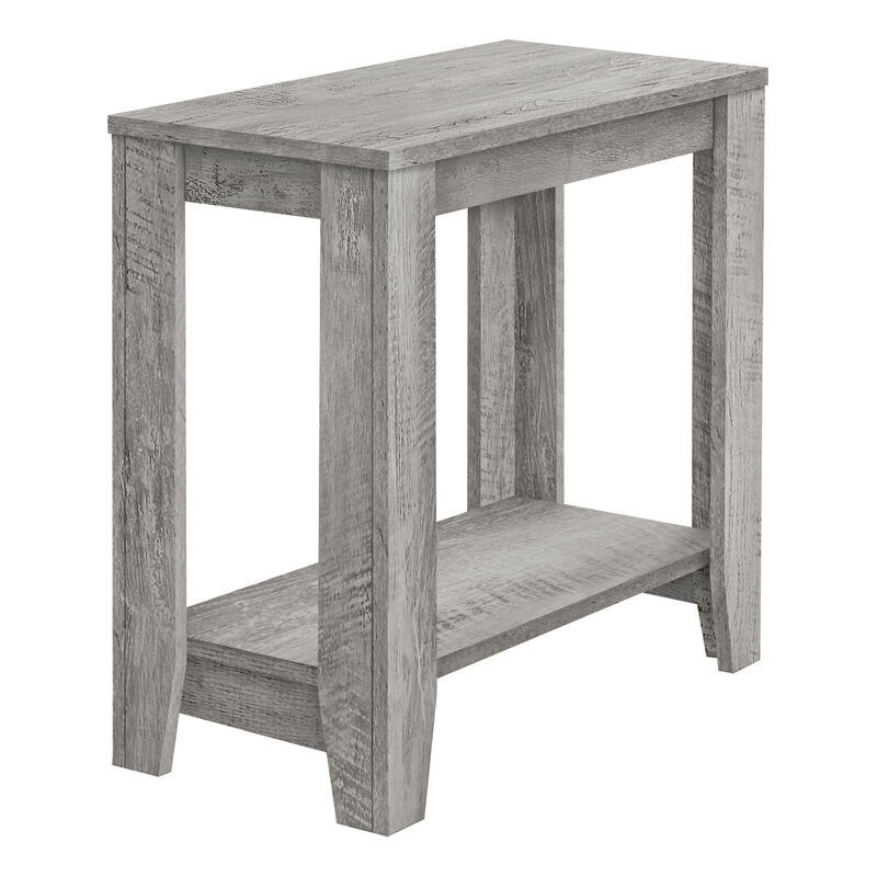Hivvago 22 Inch Gray Wood End Table With Shelf