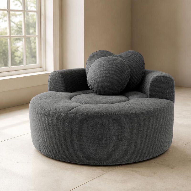 GOODSILO Multi-functional Round Memory Foam Sectional Convertible Sofa Bed Cloud Couch for Small Living Spaces, Apartments and Offices image number 3