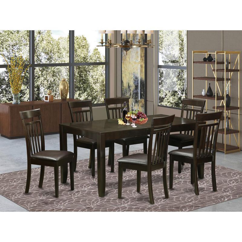 7 Pc Dining room set-Table with Leaf and 6 Dining Chairs