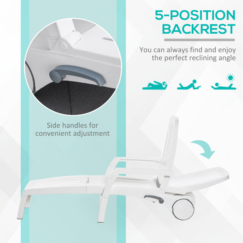 Hivvago Waterproof Outdoor Recliner with 5-Level Adjustable Backrest image number 4