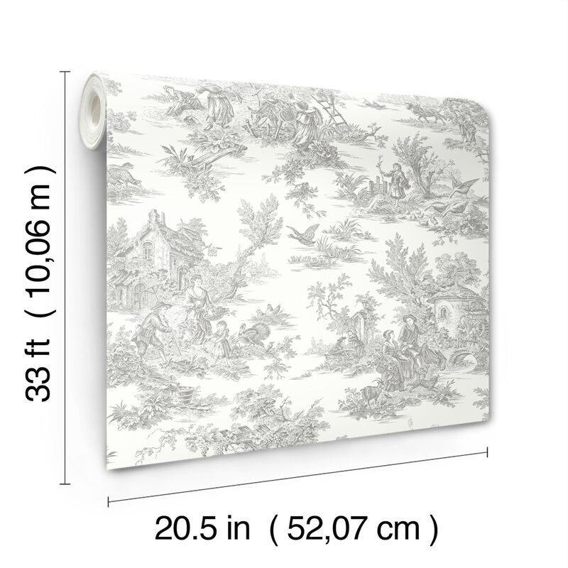 Campagne Toile Grey Wallpaper (Double Roll) image number 7
