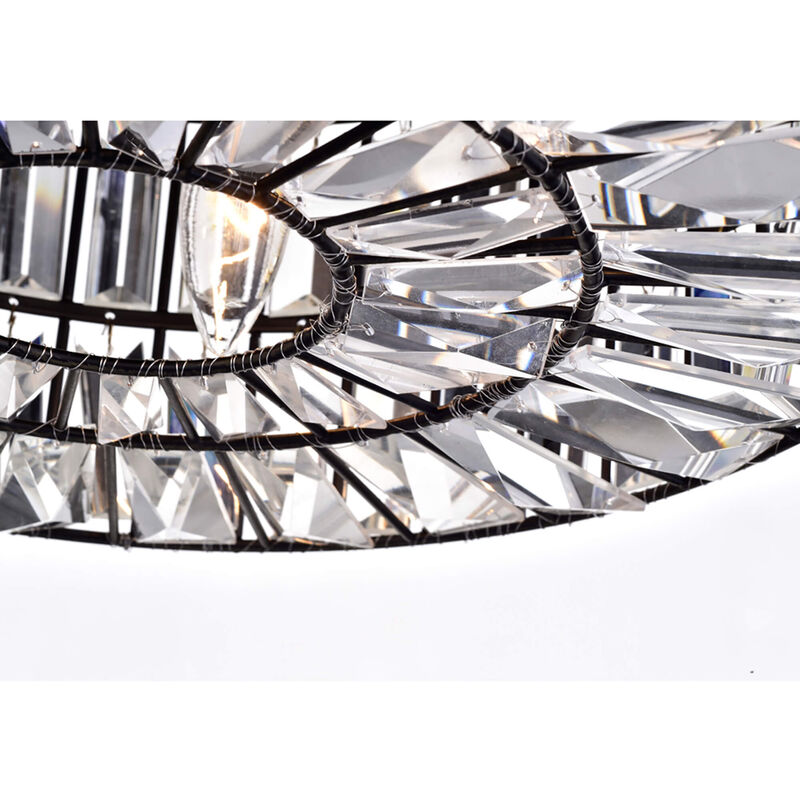 Carina Antique Black 15.4" Crystal Glass Prism Flush Mount Chandelier image number 4