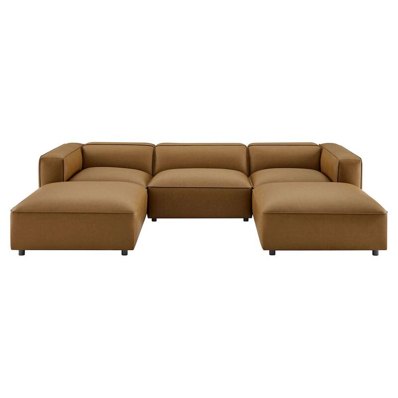 Auren 5-Piece Upholstered Vegan Leather Modular U-Shaped Sofa image number 0