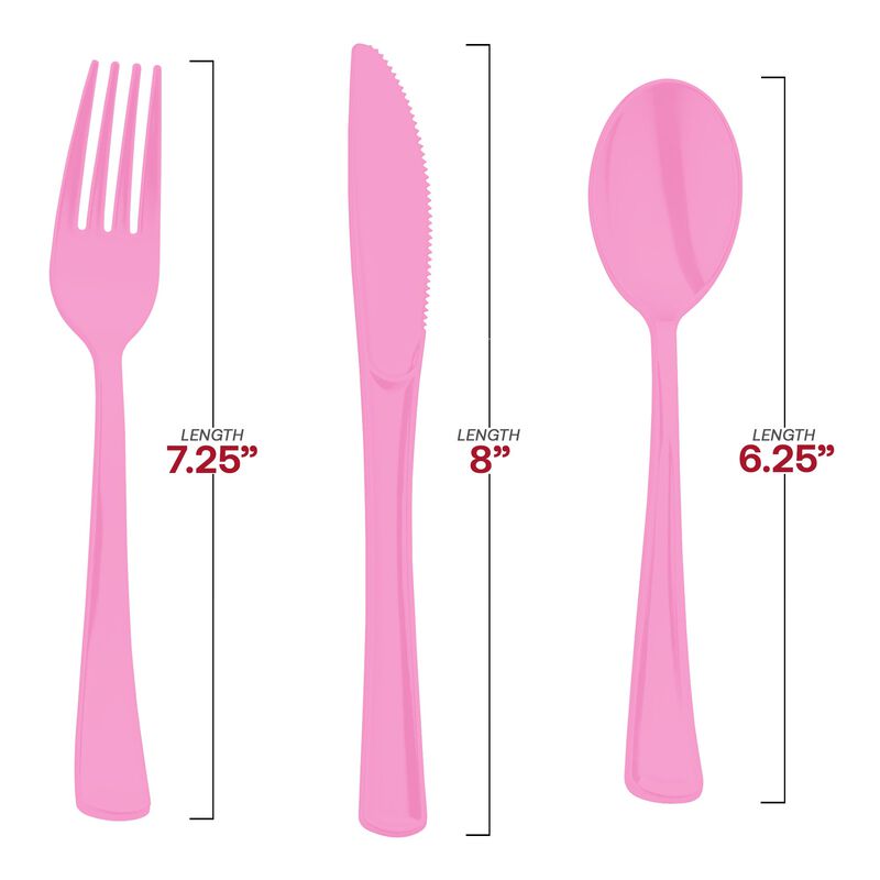 Pink Plastic Party Cutlery Set (144 Sets) image number 2