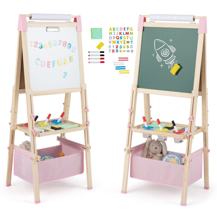 Adjustable 3-in-1 Kids Easel Double-Sided for Toddlers 3&ndash;8 Years
