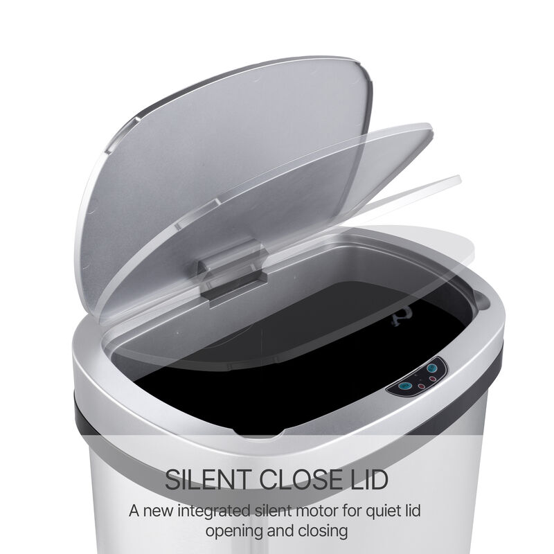 13 Gal./50 Liter Stainless Steel Oval Motion Sensor Trash Can for Kitchen image number 5