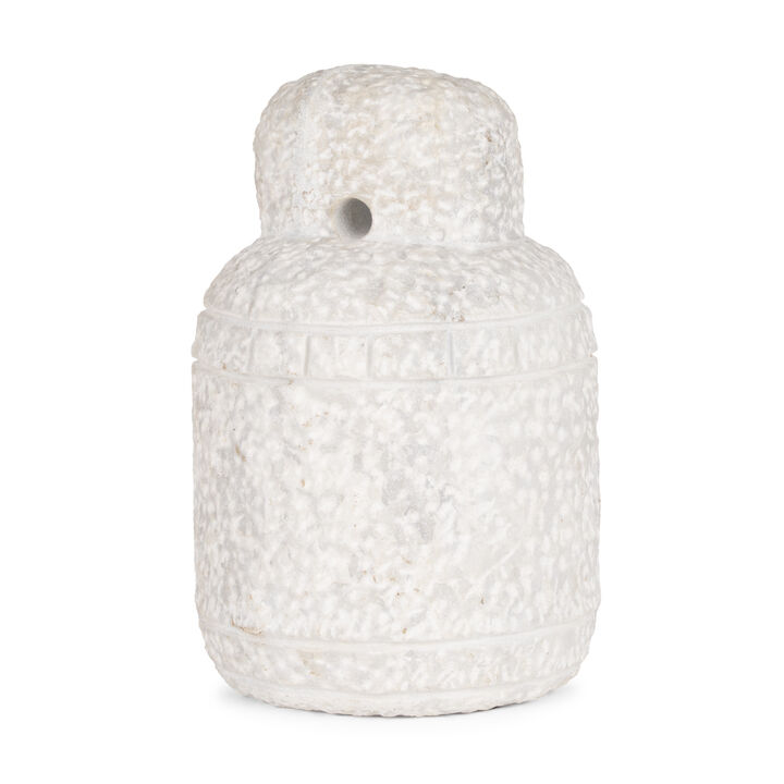 HomeRoots 10" White Marble Door Stop