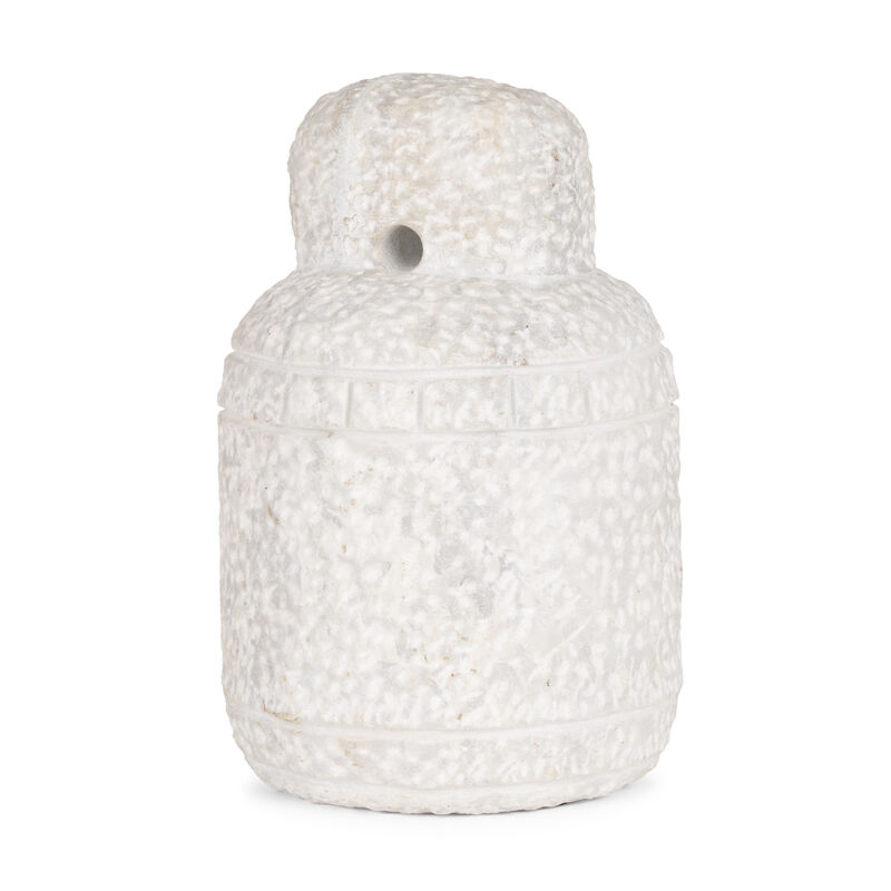 HomeRoots 10" White Marble Door Stop image number 0