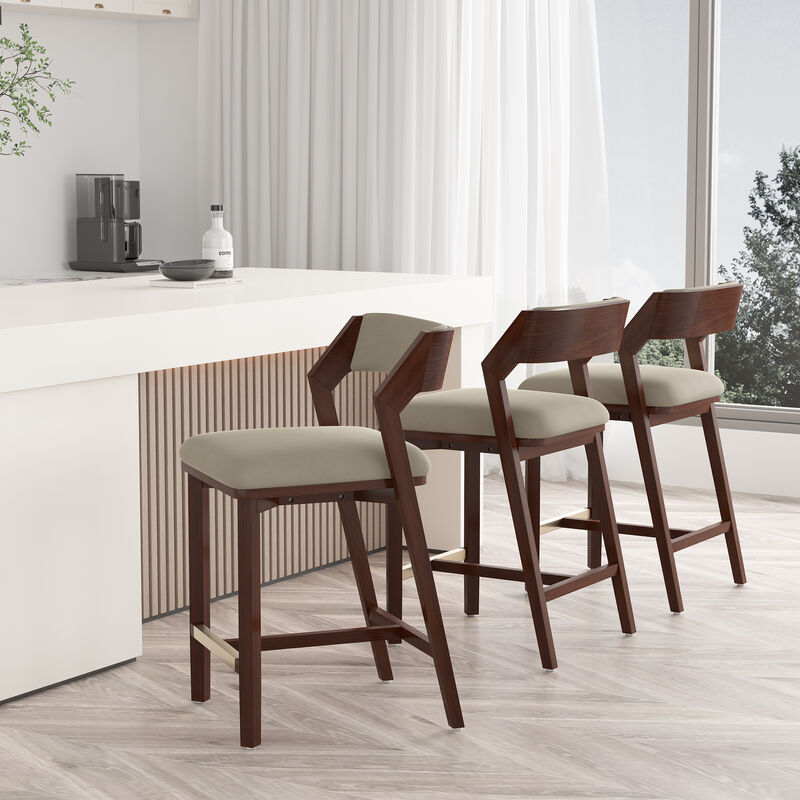 Patricia Beige Counter Stools (Set of 3)