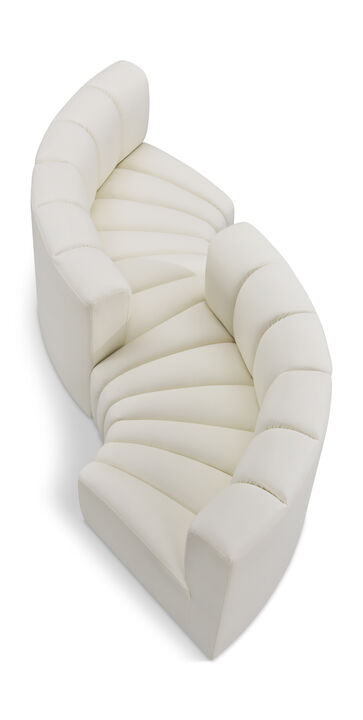 Meridian Furniture Arc Cream Vegan Leather Modular Sofa