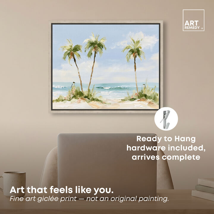 Three Tall Palms Nature and Landscape Canvas Print by Art Remedy